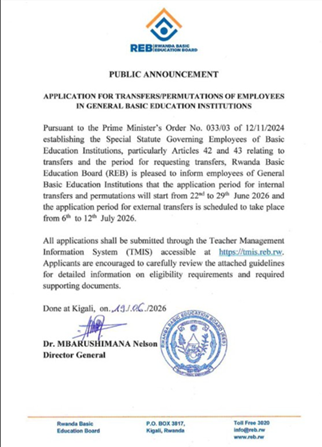 Internal and external transfers of teachers